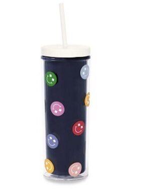Kate Spade New York 24 oz Smiley Acrylic Travel Tumbler with Straw